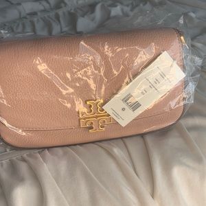 NWT Tory Burch Britten Convertible Leather Crossbody in Light Meadowsweet